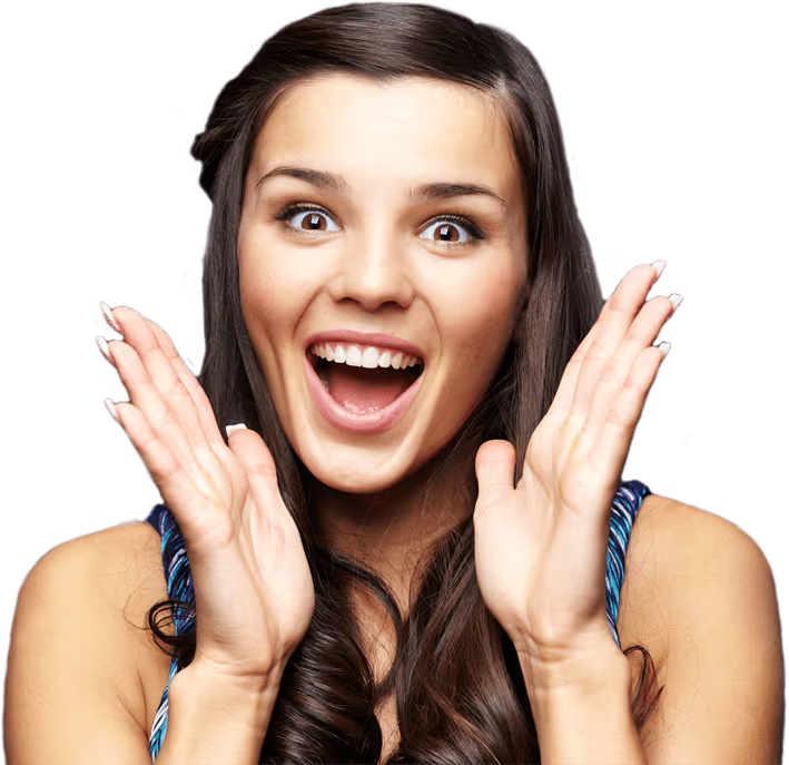 Imagen de Señorita alegre y sorprendida